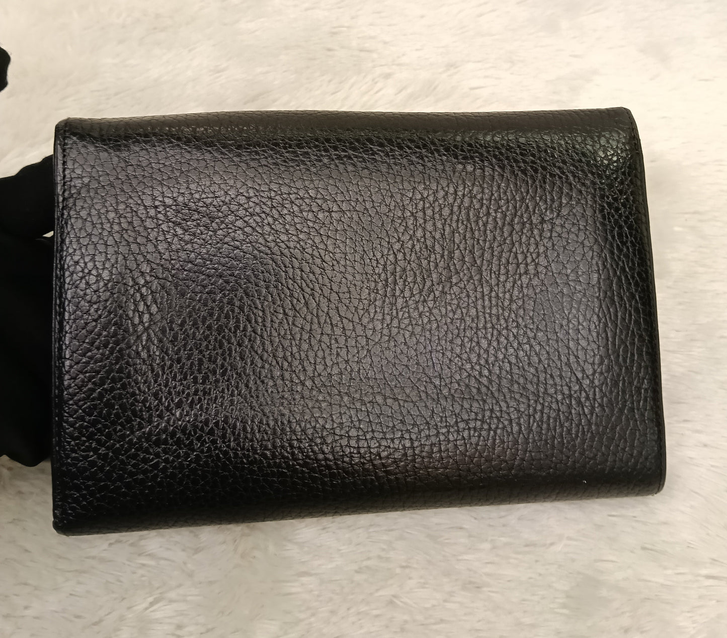Gianni Versace Medusa Trifold Wallet Grained Black GHW