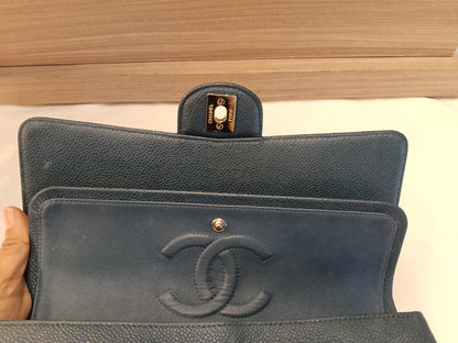 Chanel Medium Chevron Caviar Blue SHW DF #26