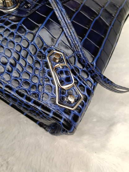 *NEW* Balenciaga Small City Edge Croco Blue SHW 2023