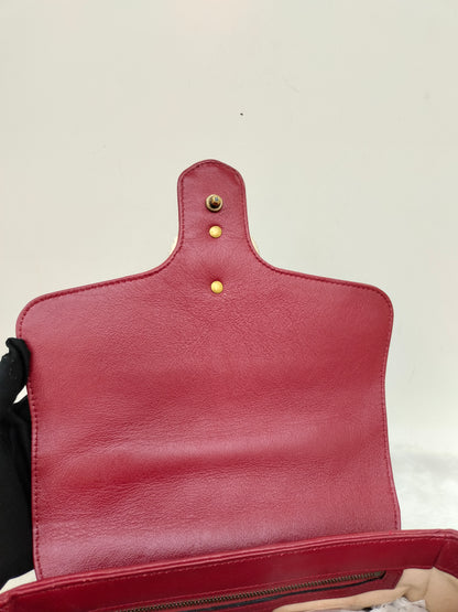 Gucci Marmont Top Handle Medium Black Red GHW