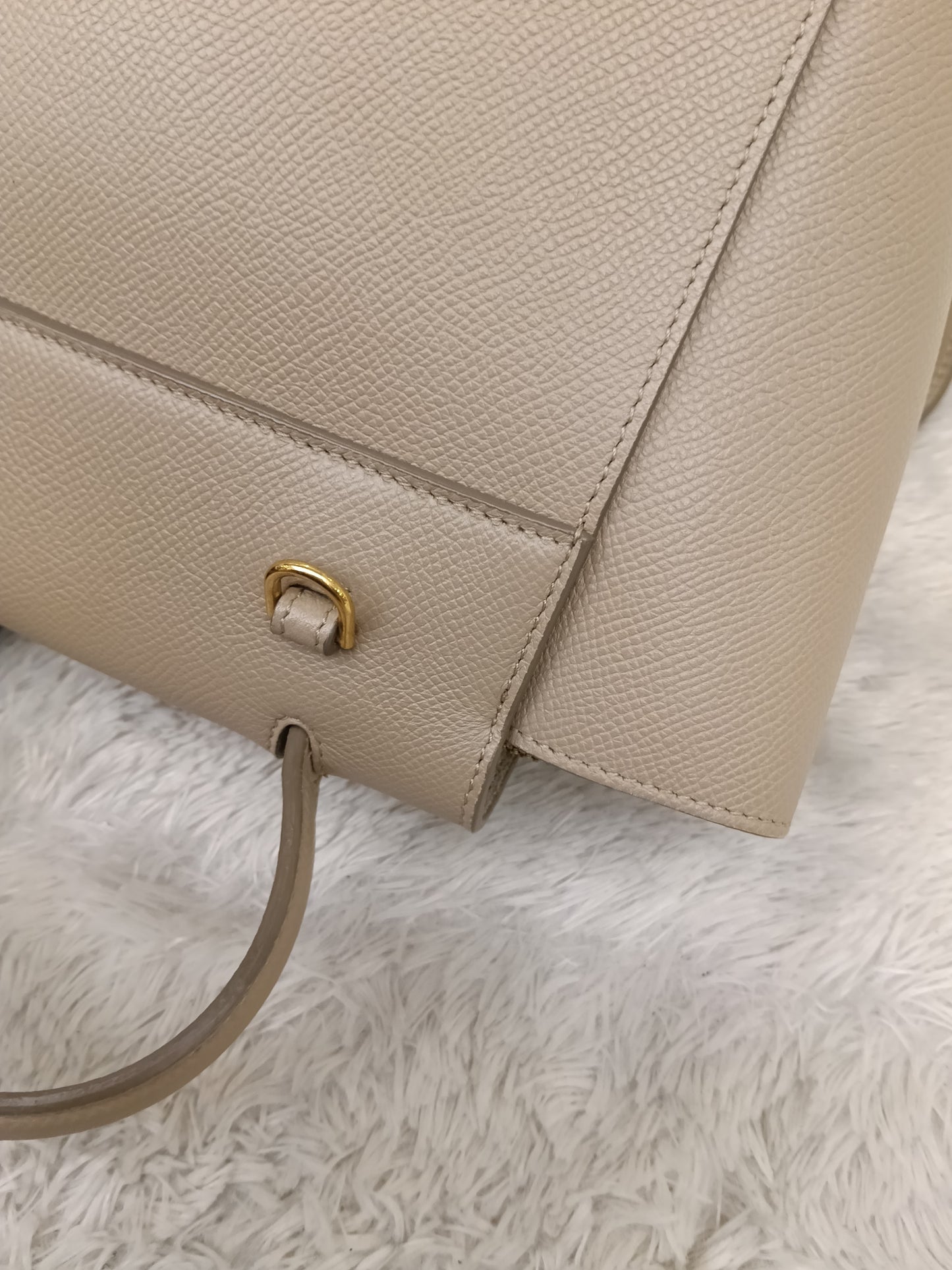 Celine Nano Belt Grained Light Taupe GHW 2018