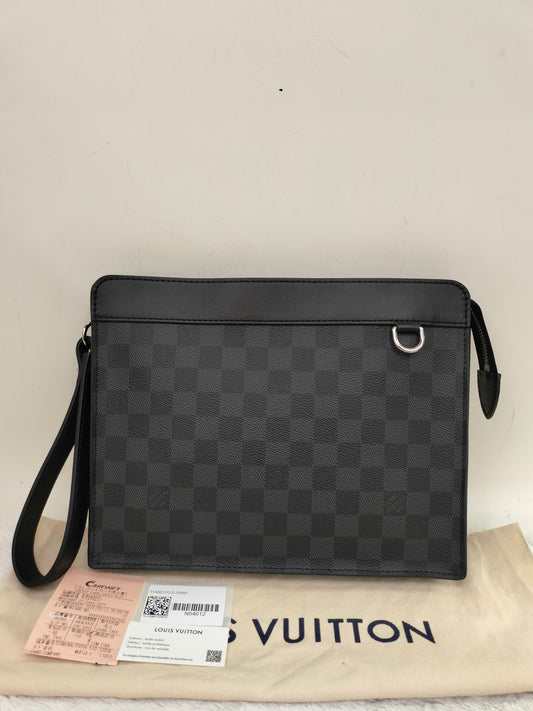 LV Standing Pouch Graphite (CHIP)