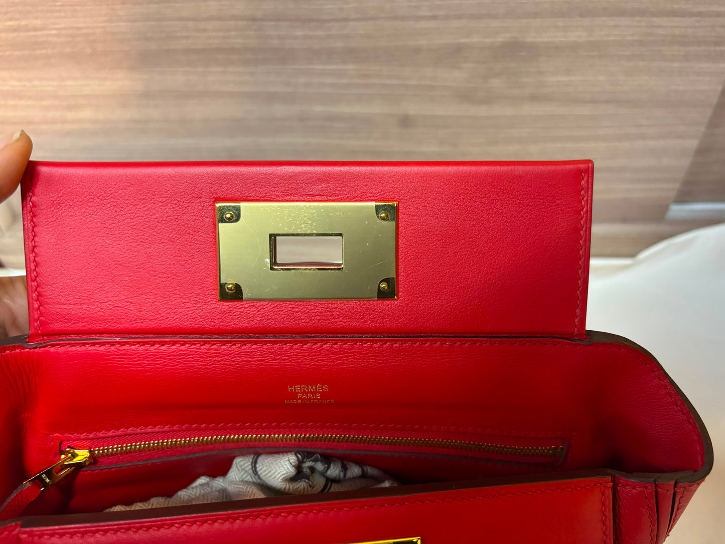 Hermes 2424 Mini Evercolour Swift Rouge De Coeur GHW #Y