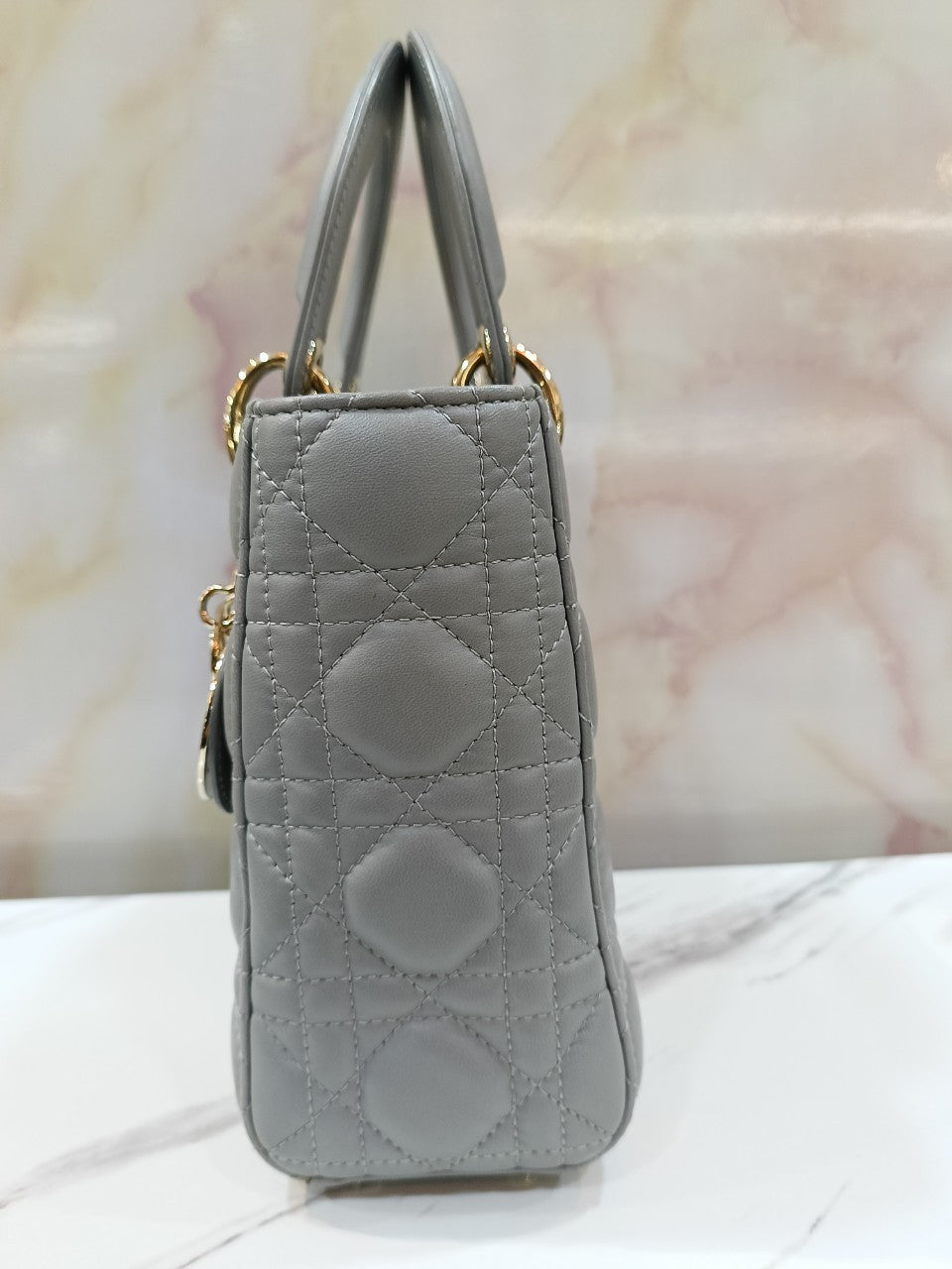 Lady Dior Small Lamb Grey GHW 2018