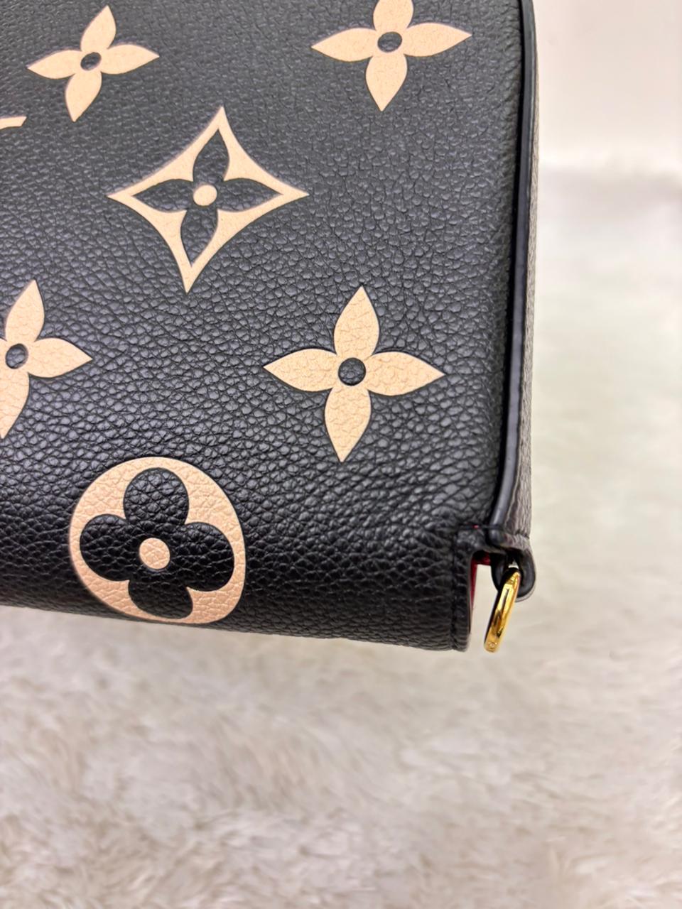 LV Pochette Felicie Monogram Empreinte Noir Beige (CHIP)