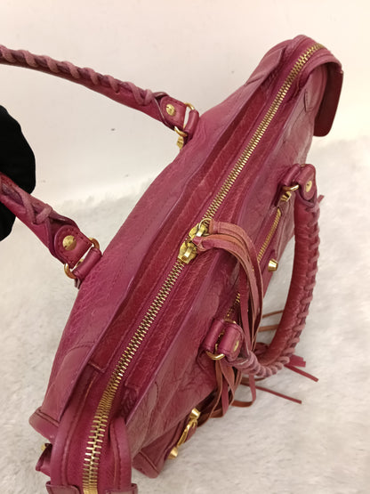 Balenciaga Small City Classic Burgundy GHW 2017