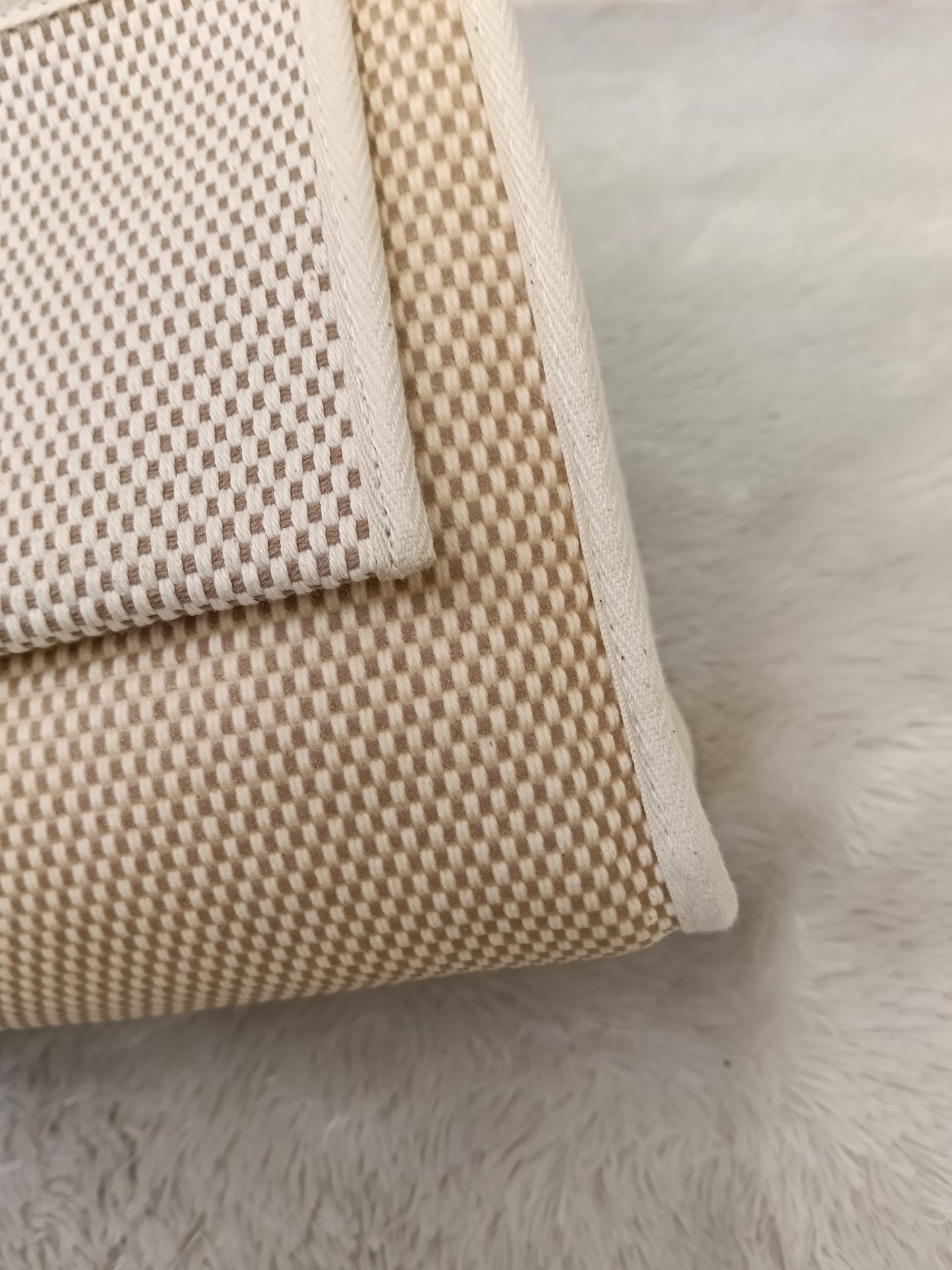 HB31 Toile Beige Flap Black PHW #D square