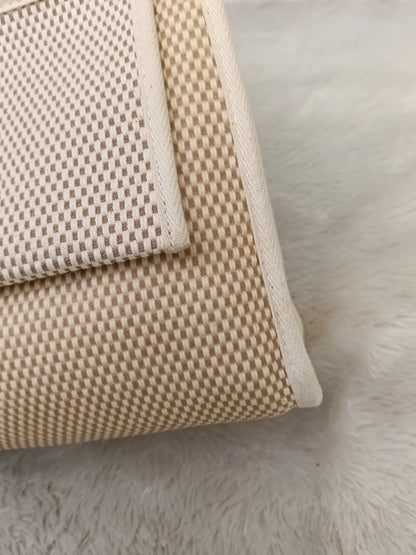 HB31 Toile Beige Flap Black PHW #D square