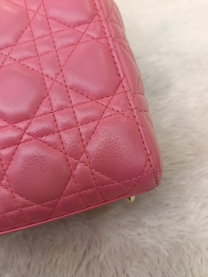 Lady Dior Small Lamb Fuchsia GHW 2018