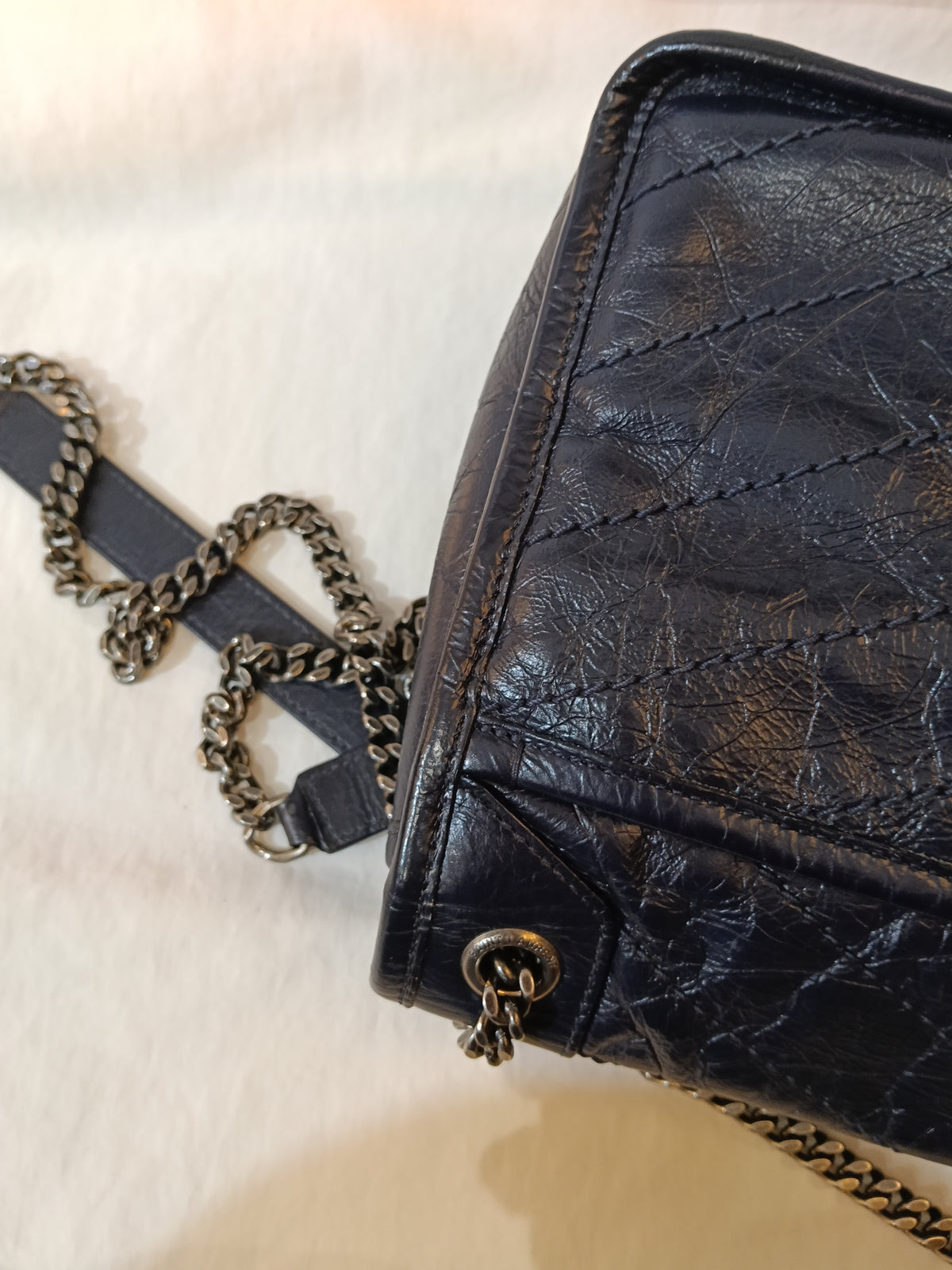 YsL Niki Baby Calfskin Navy RHW 2018