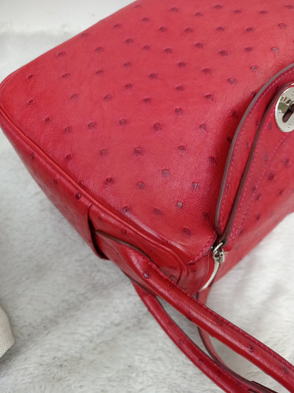 Lindy 26 Ostrich Rouge De Coeur PHW #X