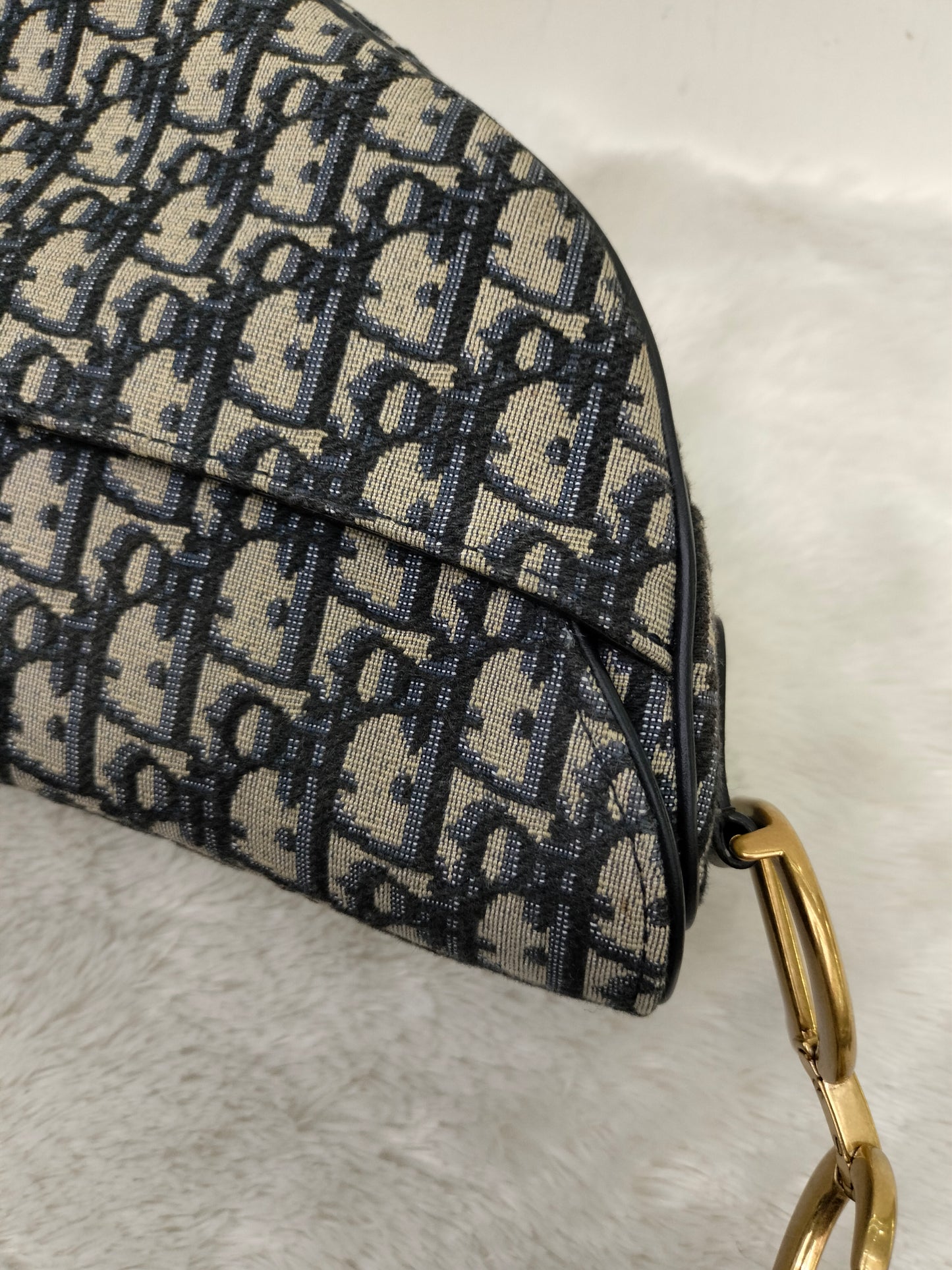 Dior Saddle Medium Oblique Navy GHW 2023