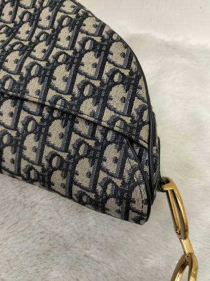 Dior Saddle Medium Oblique Navy GHW 2023
