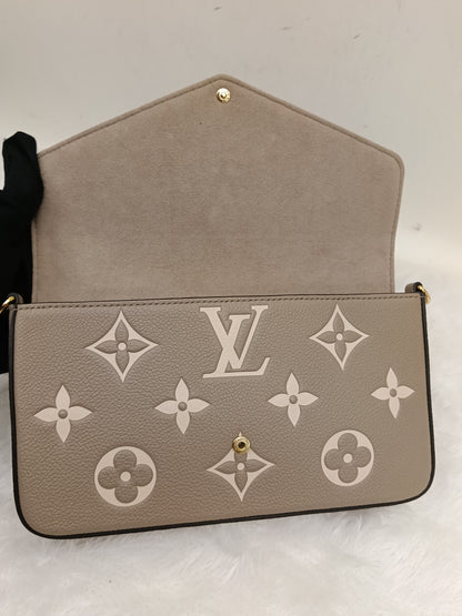 LV Felicie GM NV Monogram Empreinte Tourterelle Creme 2024 (CHIP)