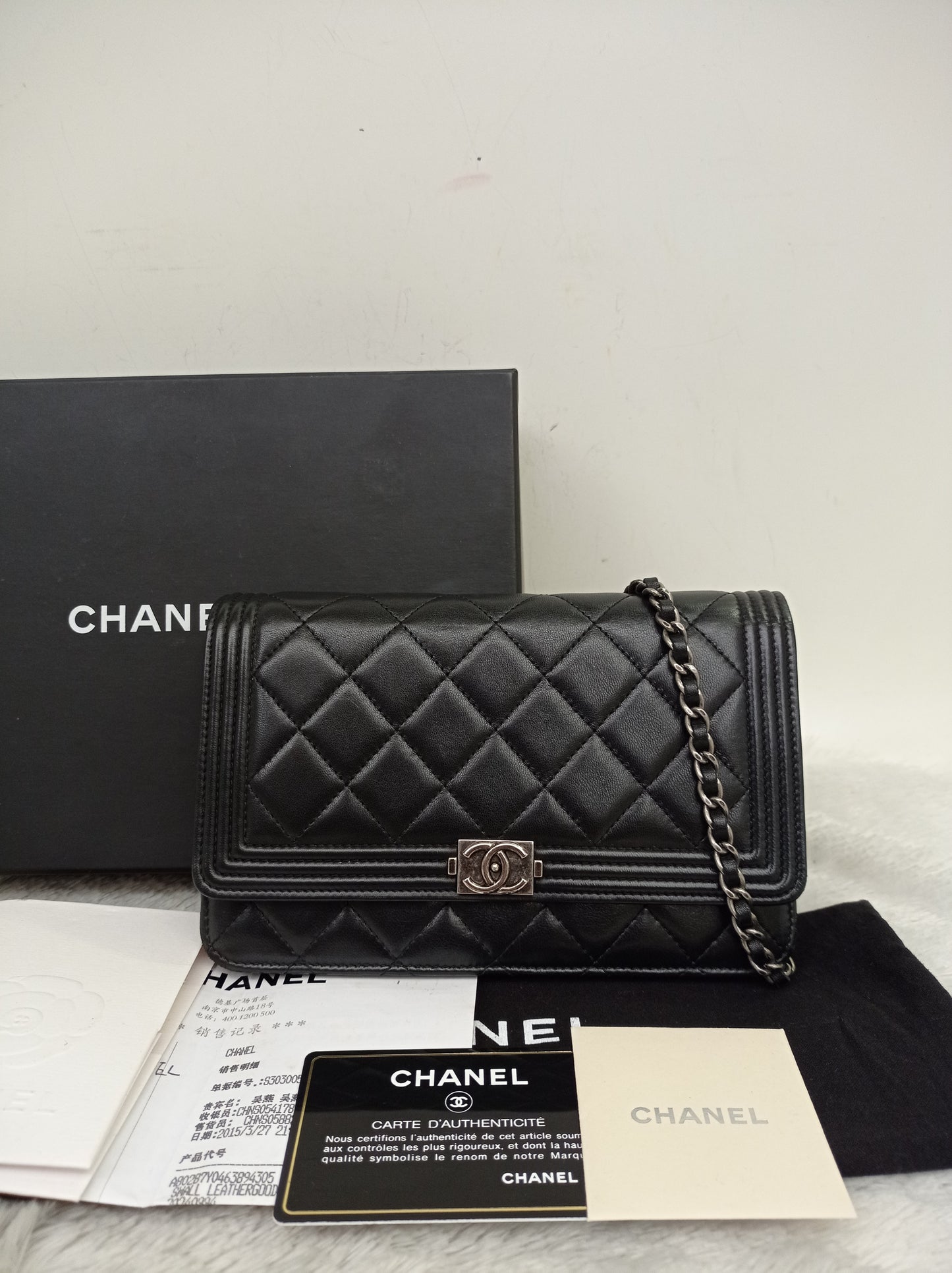 Chanel Boy WOC Lamb Black RHW #20