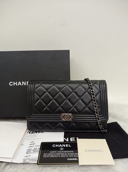 Chanel Boy WOC Lamb Black RHW #20