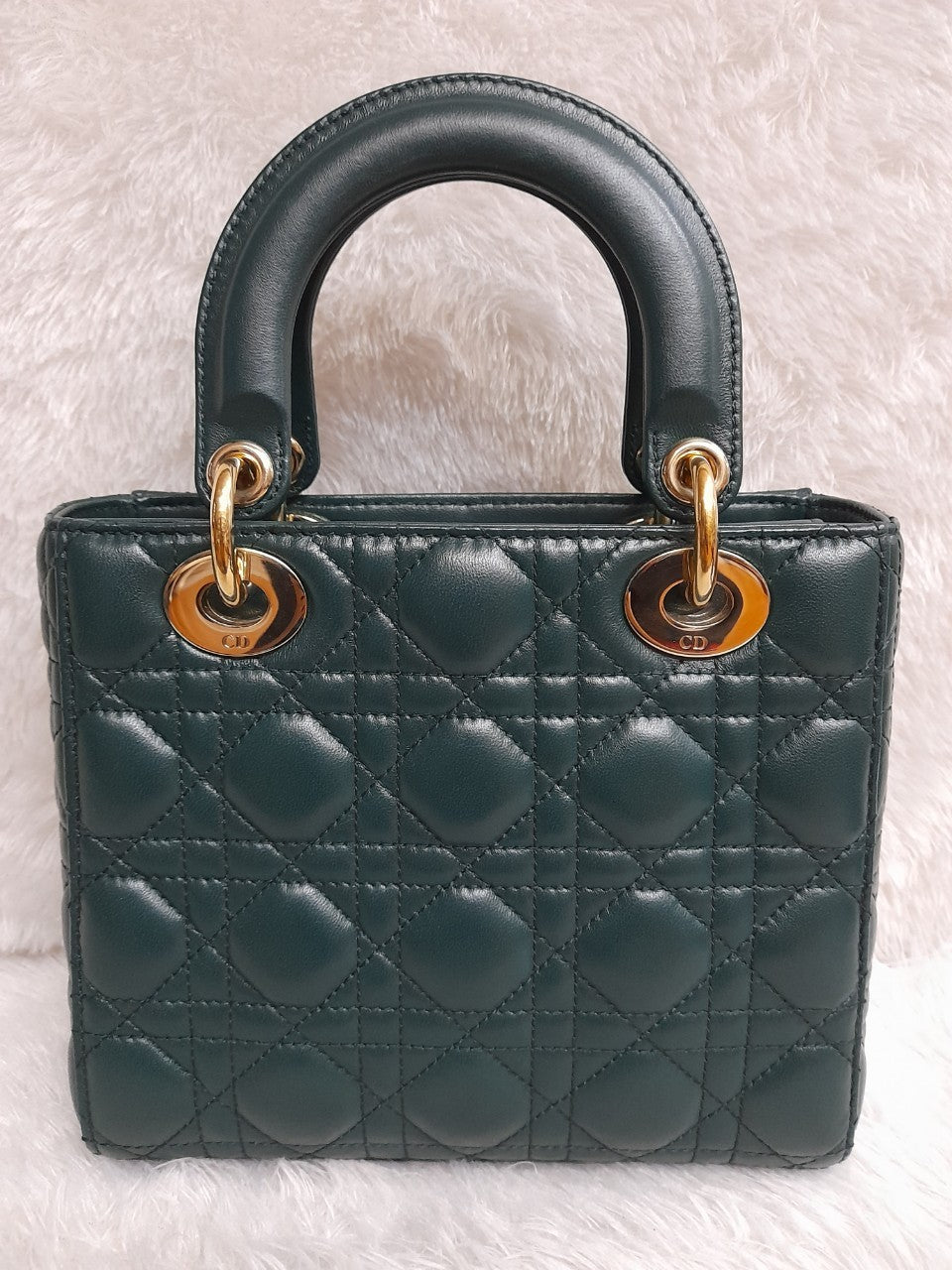 Lady Dior Small Lamb Dark Green GHW 2018