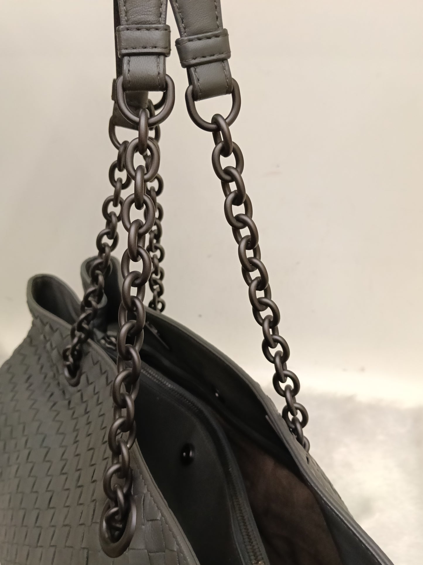 Bottega Veneta Nappa Intrecciato Chain Tote Large Grey RHW
