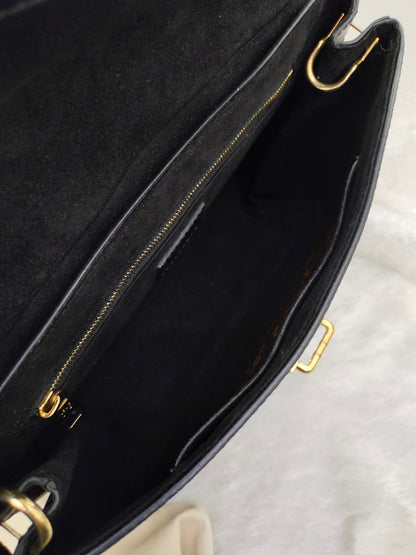 LV One Handle Flap Bag MM Monogram Noir 2016