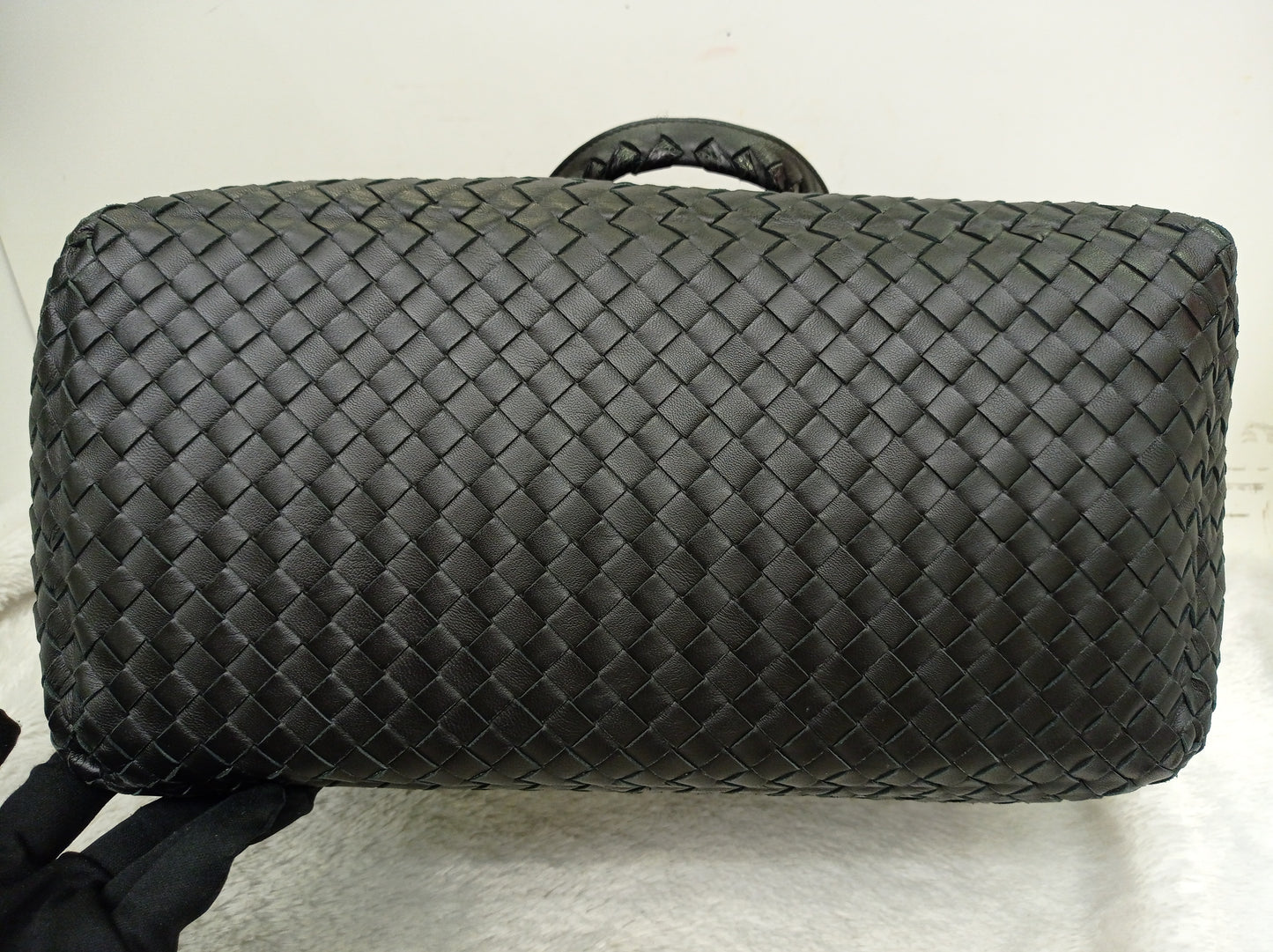 Bottega Veneta Nappa Intrecciato Ayers Brick Tote Black Snake Skin RHW