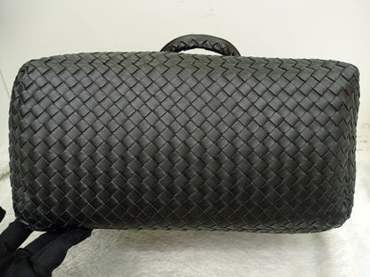 Bottega Veneta Nappa Intrecciato Ayers Brick Tote Black Snake Skin RHW