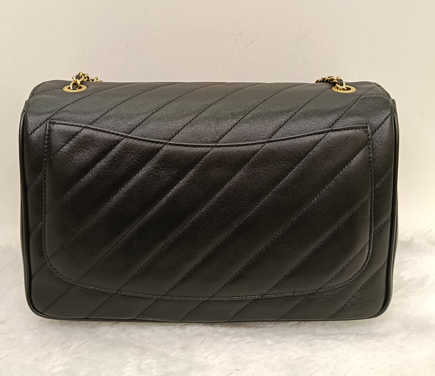 Chanel Jumbo Diagonal Flap Lamb Black GHW #21