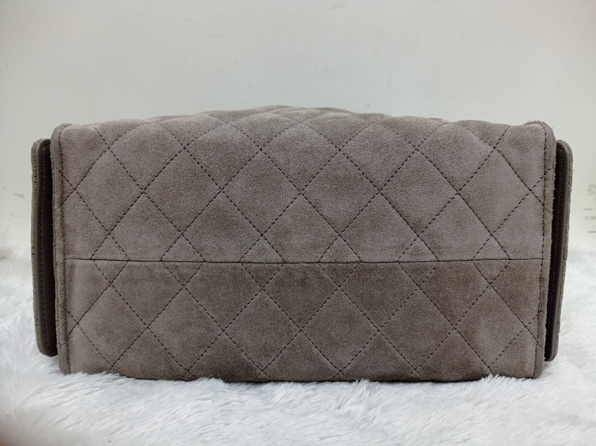 Chanel C25 Small Suede Grey GHW 2025 (CHIP)