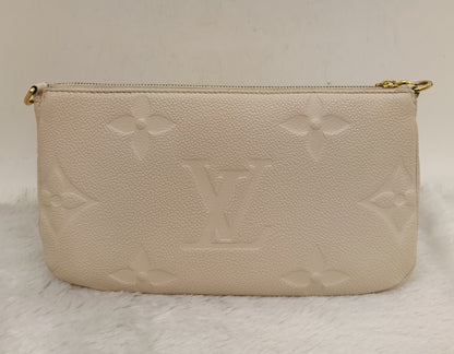LV Multi Pochette Accecories NV Monogram Empreinte Creme Beige (CHIP)