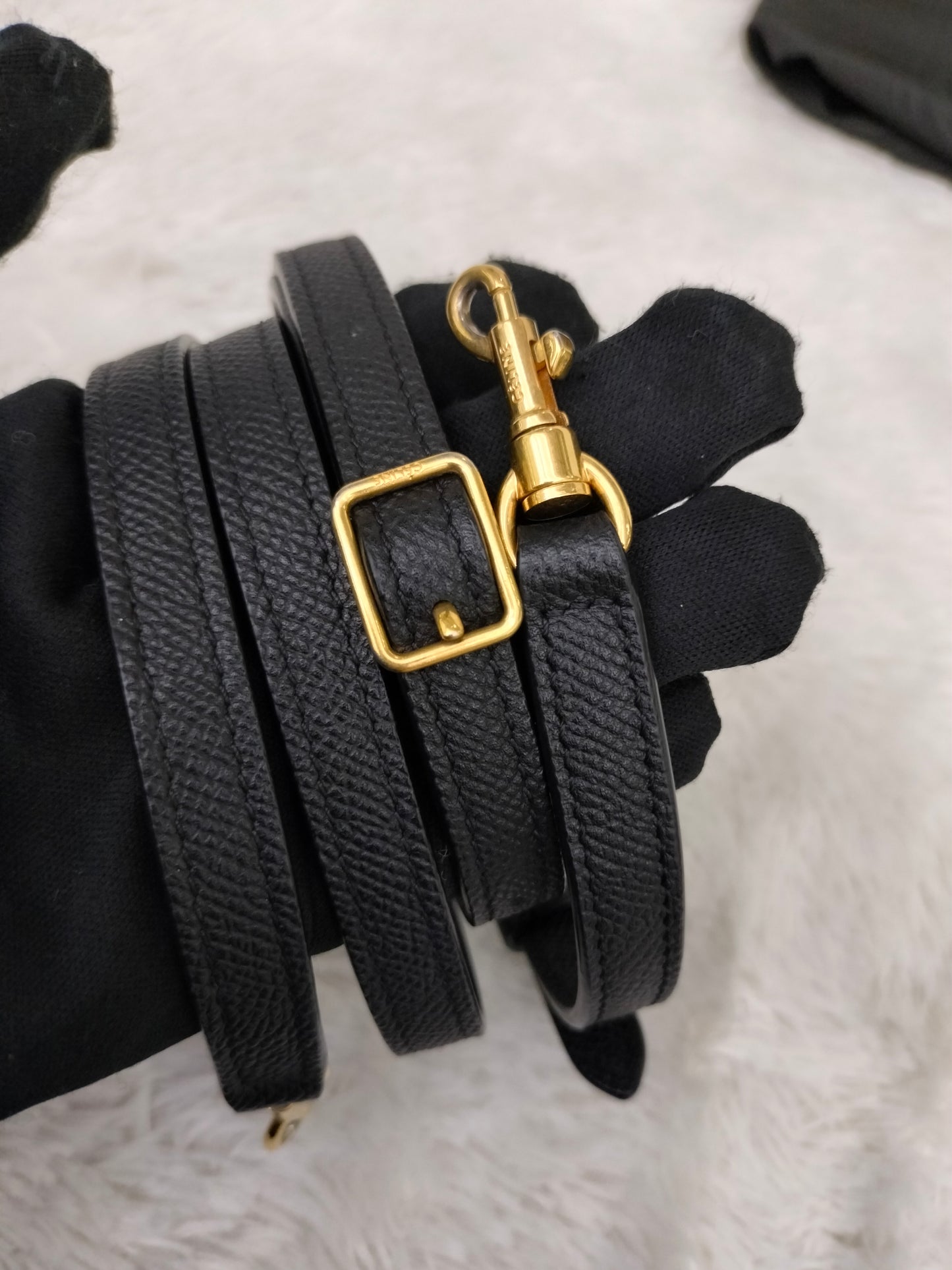 Celine Nano Belt Grained Black GHW 2018