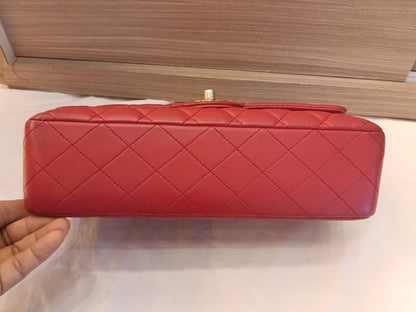 Chanel Medium Lamb Red GHW DF #22