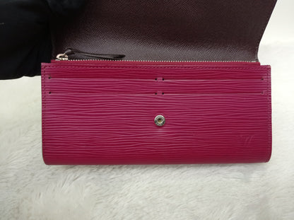 LV Emilie NM Wallet Epi Fuchsia Brown 2017