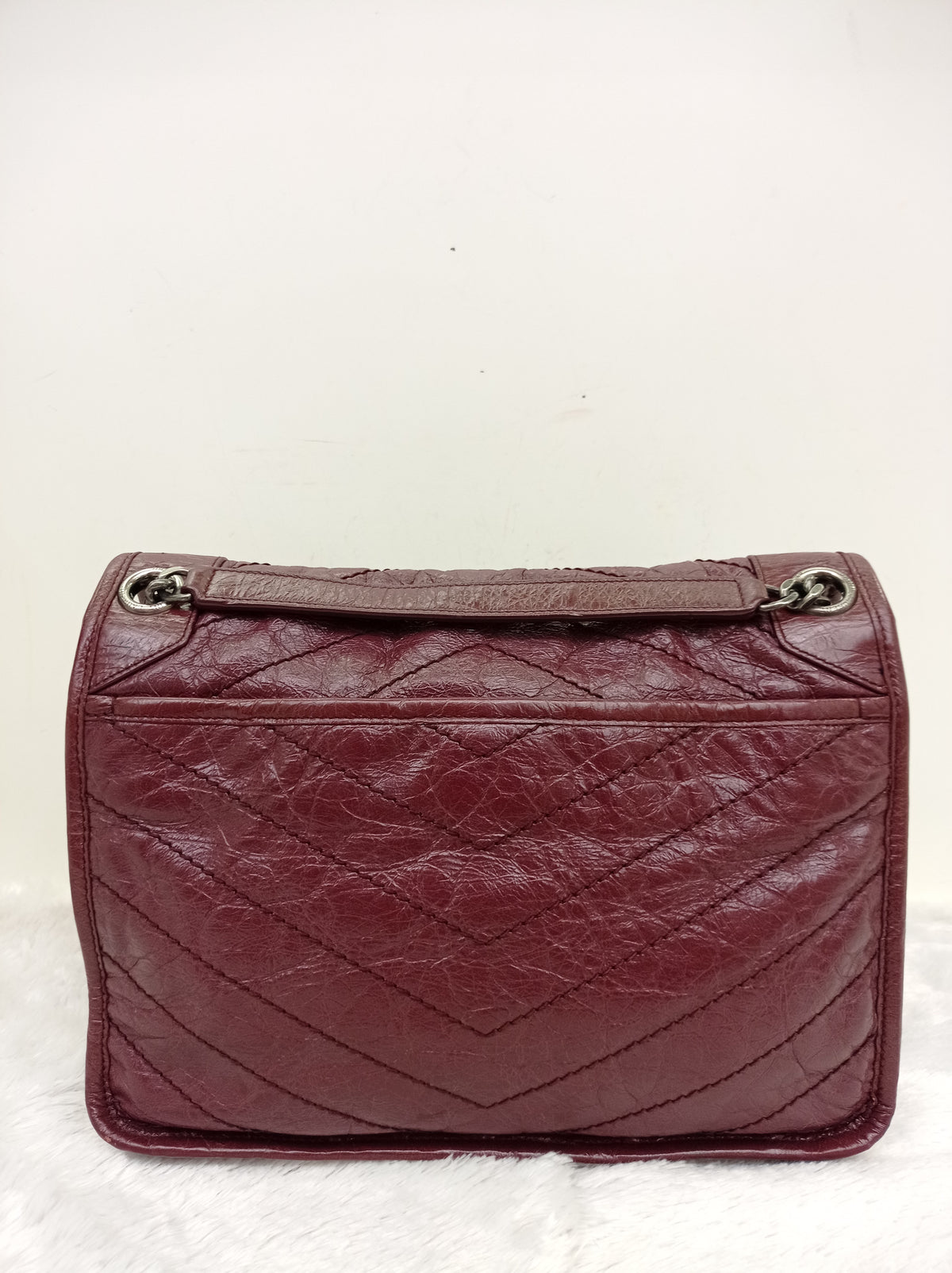 YsL Niki Medium Calfskin Burgundy RHW 2018