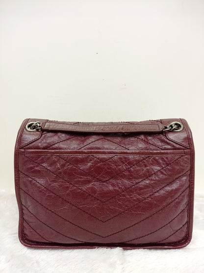 YsL Niki Medium Calfskin Burgundy RHW 2018