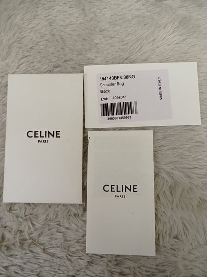 Celine Triomphe Shoulder Calfskin Black GHW 2022