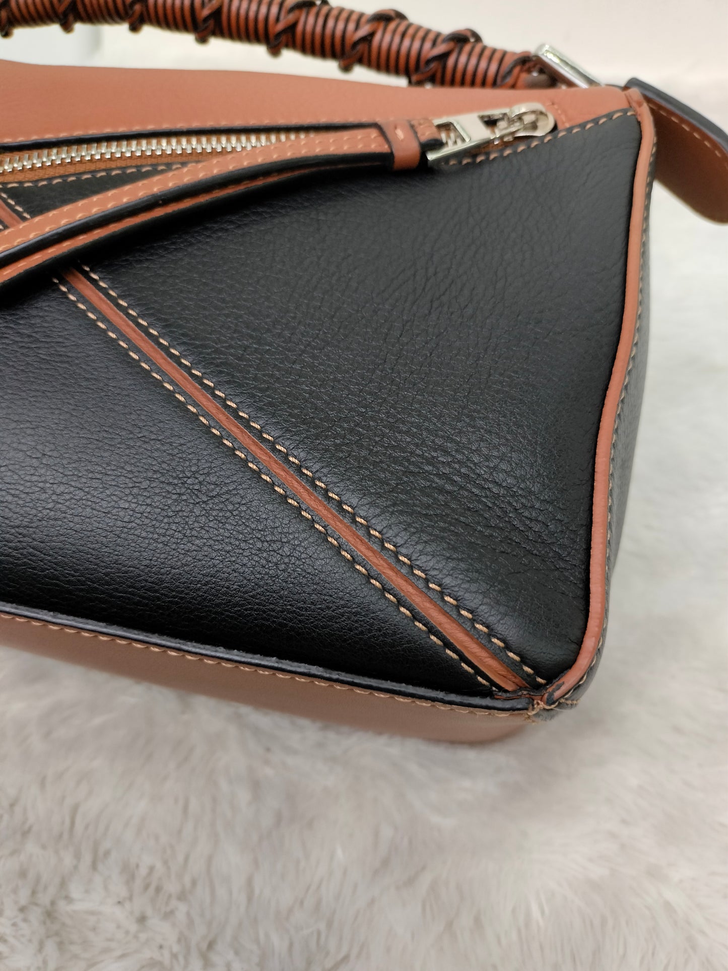 Loewe Puzzle Small Craft Calfskin Black Tan SHW 2020