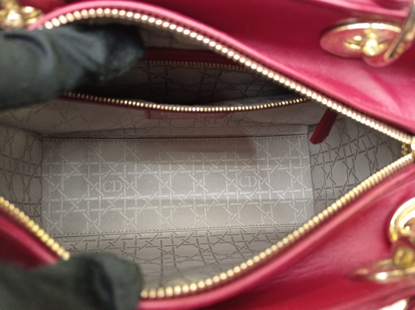 Lady Dior Medium Lamb Wine GHW 2017