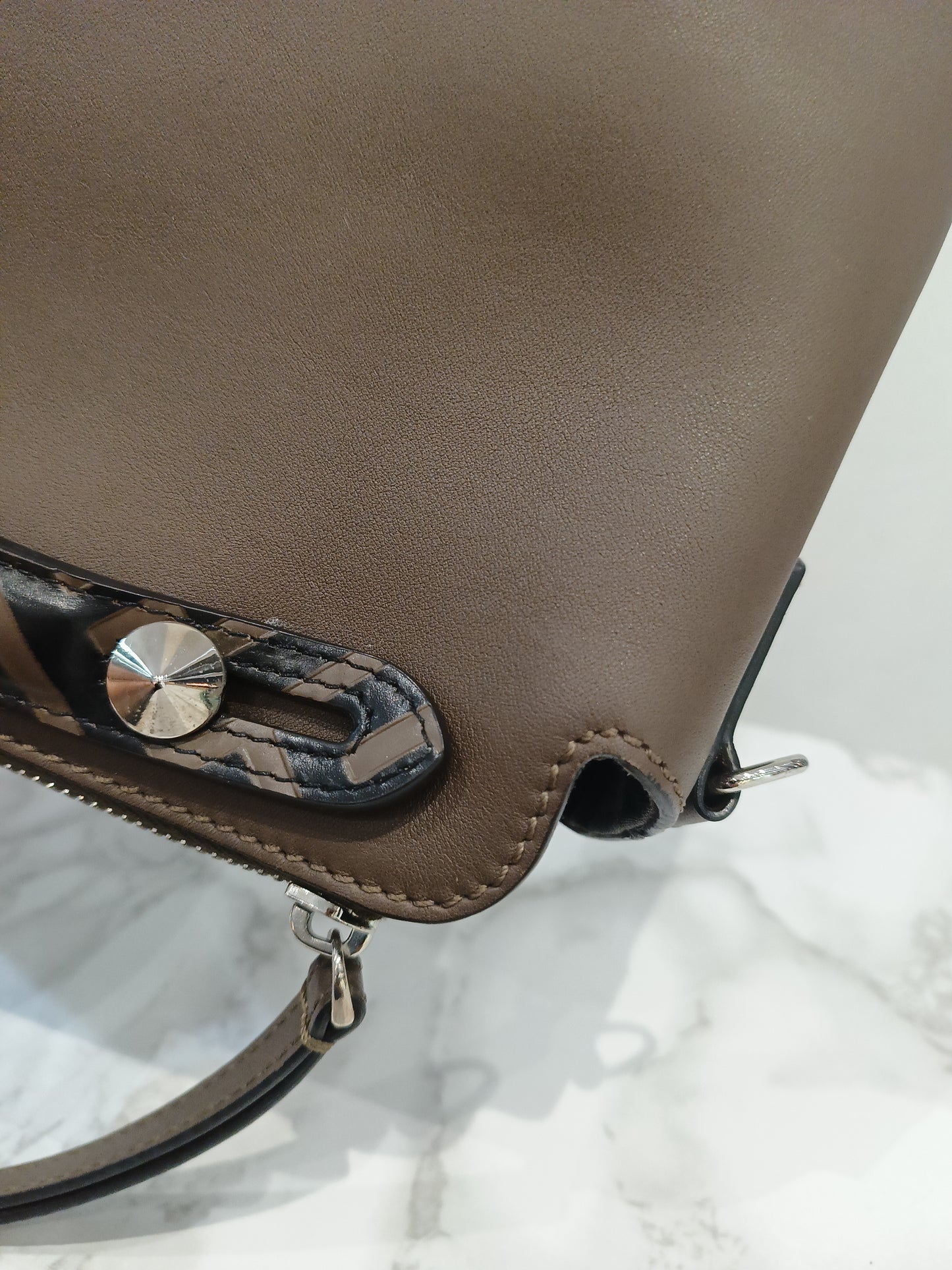 Fendi BTW Medium FF Handle Maya Brown SHW 2018