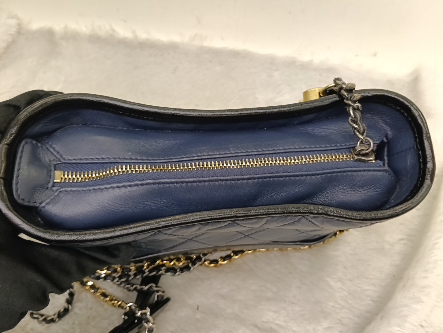 Chanel Gabrielle Small Calfskin Navy Black #27