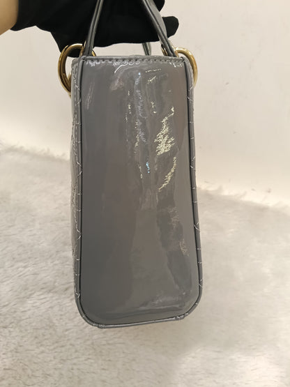 Lady Dior Small Patent Grey GHW 2021