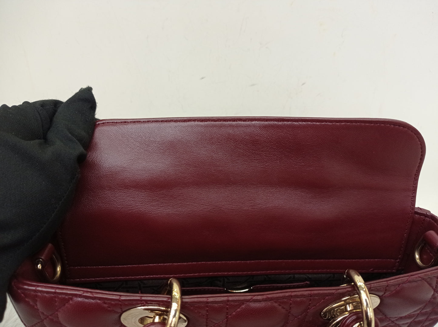 Dior Lady D'Joy Medium Lamb Burgundy GHW 2016