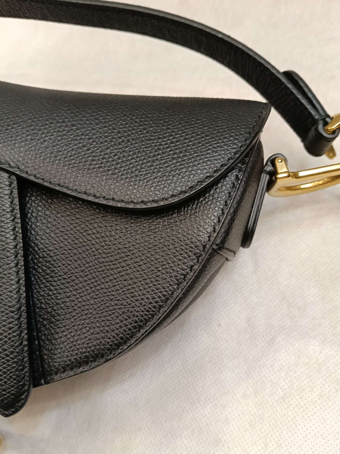 Dior Saddle Mini Grained Black GHW 2019