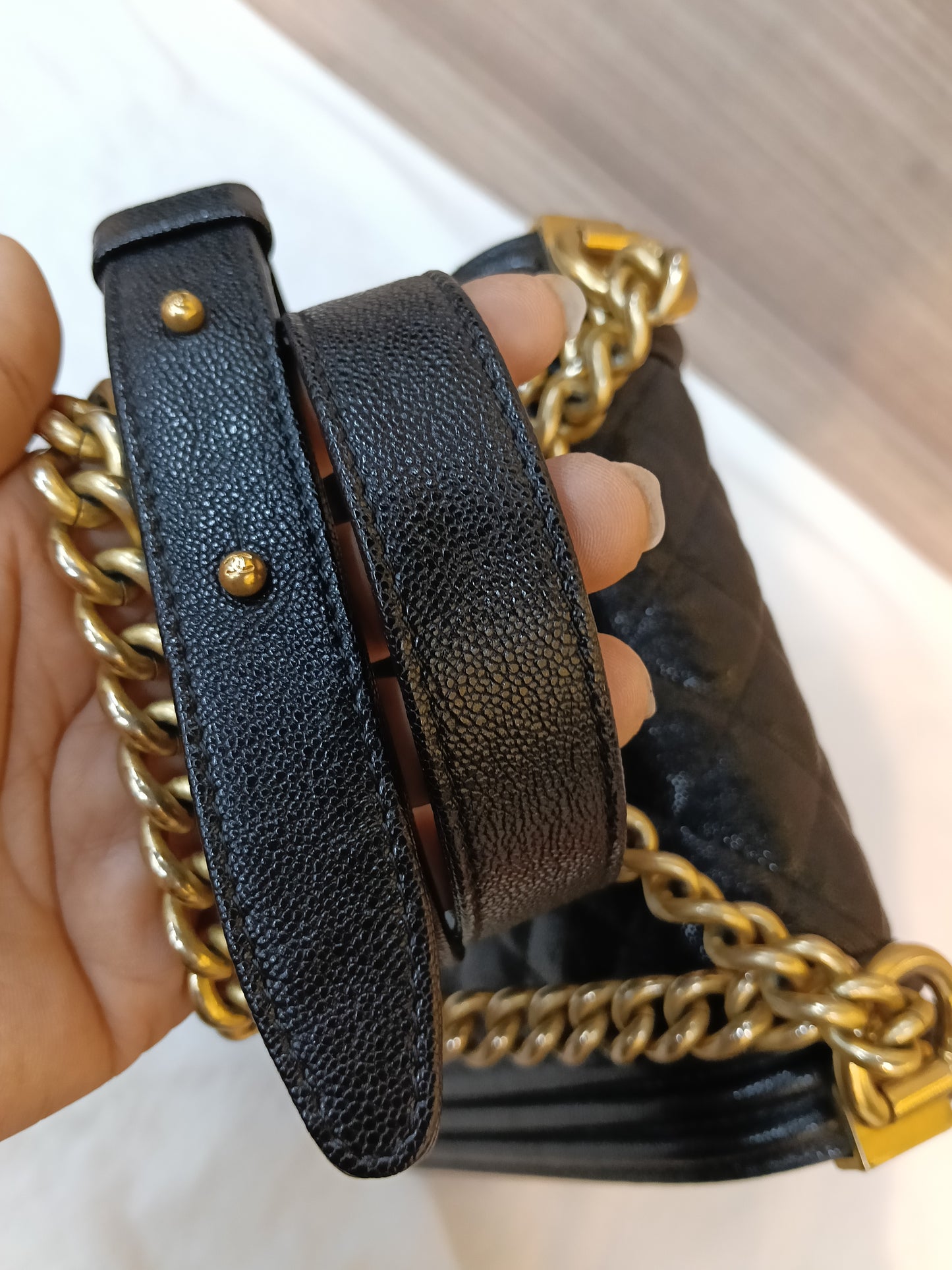Chanel Boy Vertical Caviar Black GHW #26