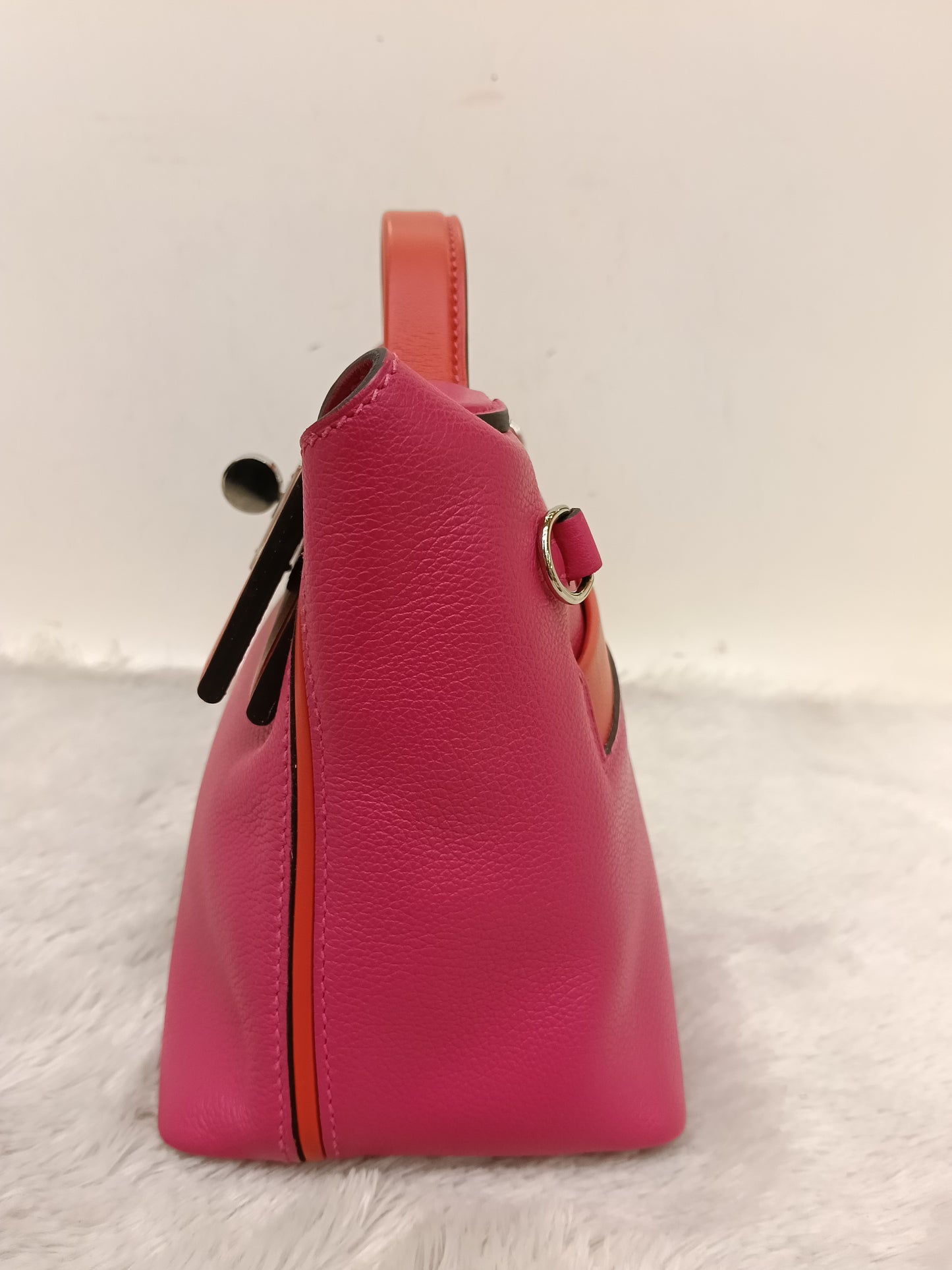 Hermes 2424 Mini Evercolour Swift Rose Mexico Rouge De Coeur PHW #Z