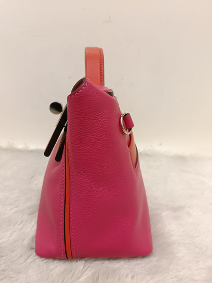 Hermes 2424 Mini Evercolour Swift Rose Mexico Rouge De Coeur PHW #Z