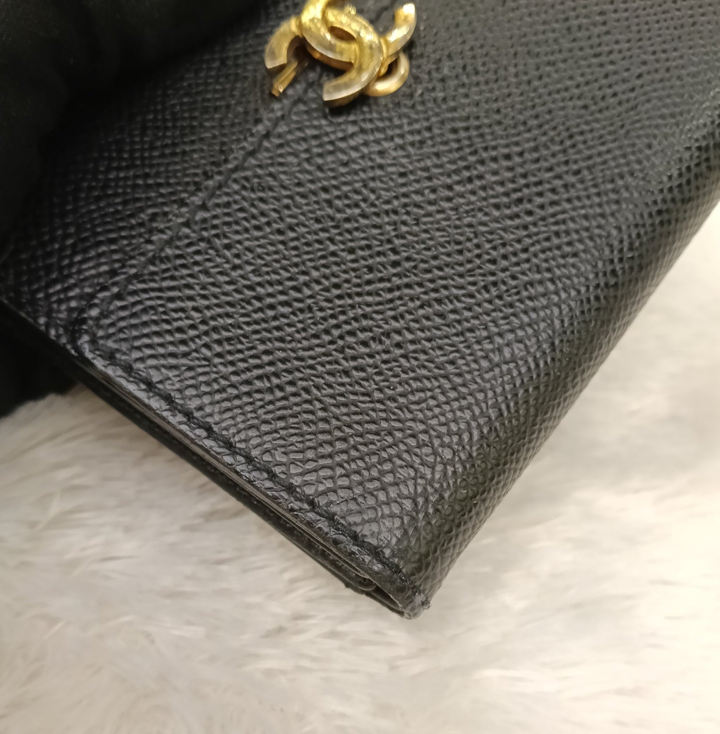Chanel Trifold Wallet Caviar Black GHW #5