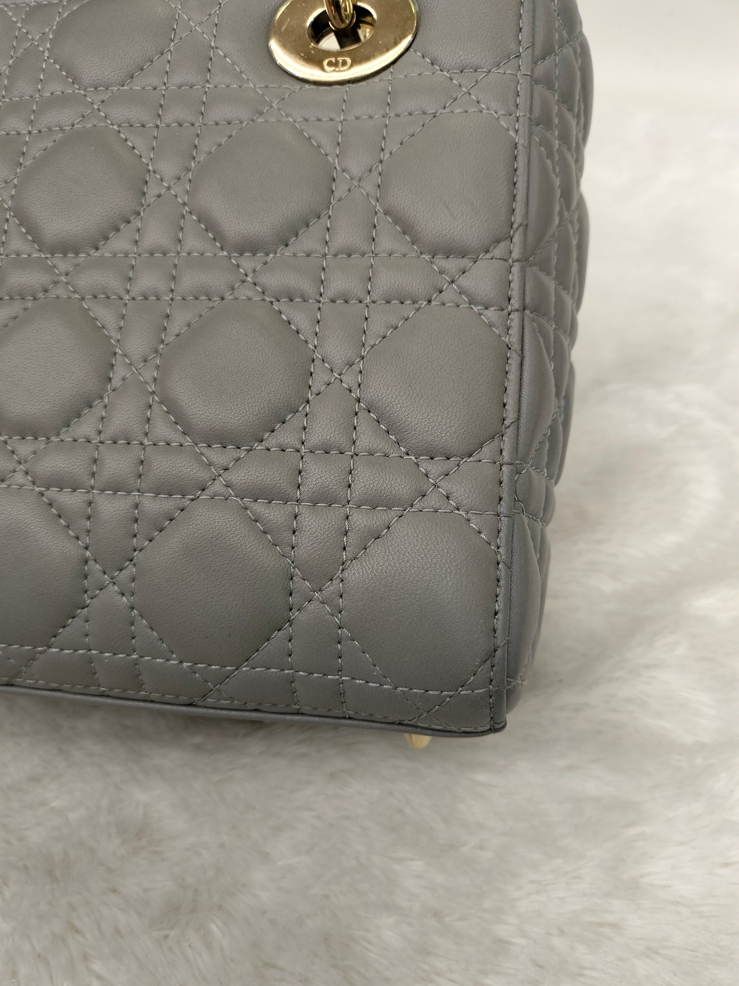 Lady Dior Small Lamb Grey GHW 2016