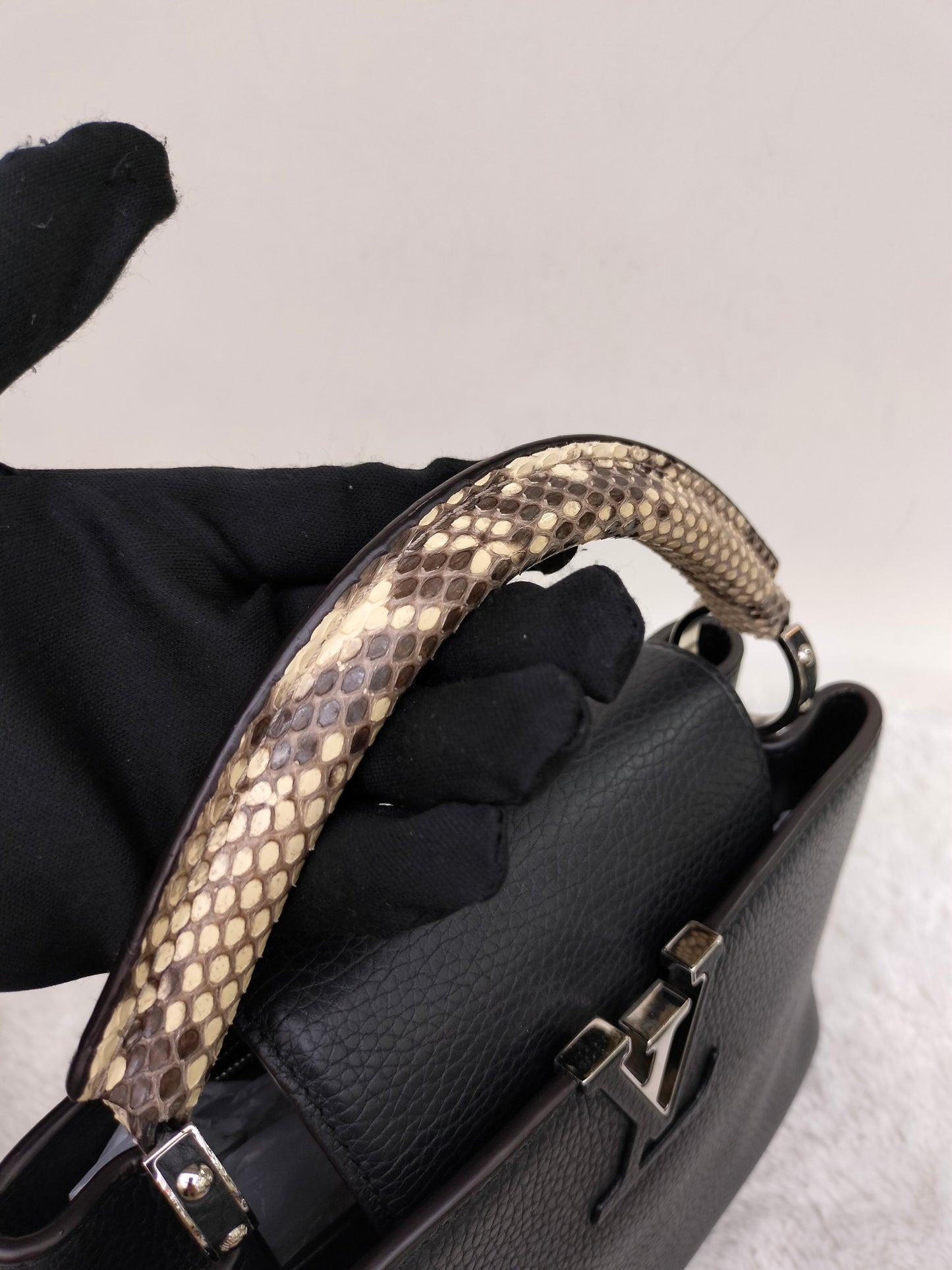 LV Capucines BB Black Handle Python 2018