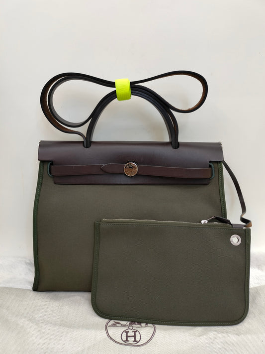 HB31 Zip Toile Vert Olive PHW #T