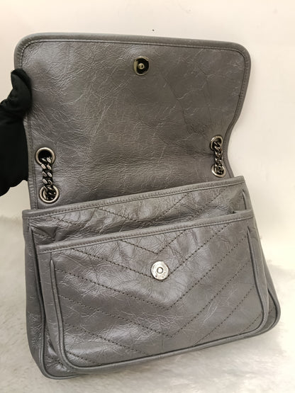 YsL Niki Medium Calfskin Grey RHW 2018