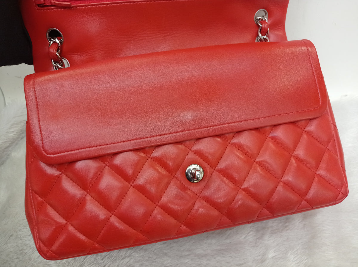 Chanel Jumbo Lamb Red SHW DF #15